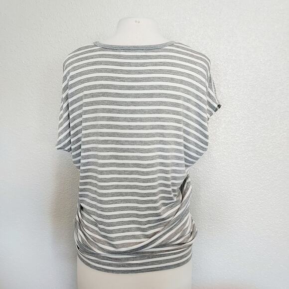 Michael Kors Gray & White Striped Blouse w/Sequins - Picture 9 of 12